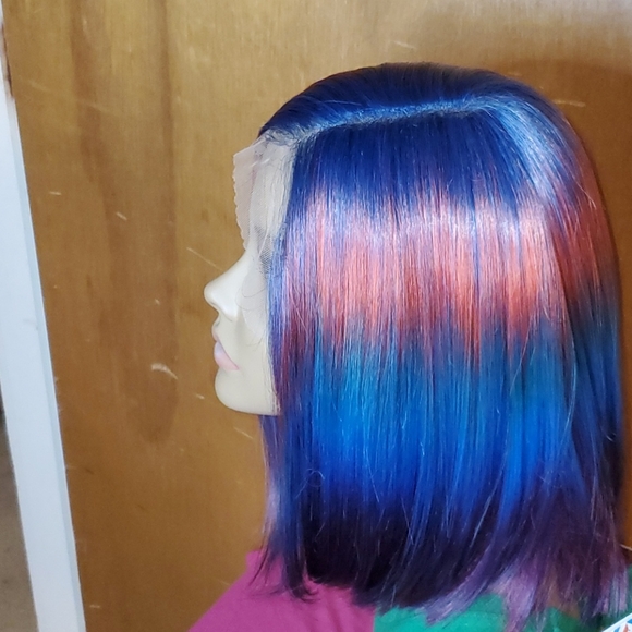 Multicolor Lace Front Bob Wig - Picture 7 of 8